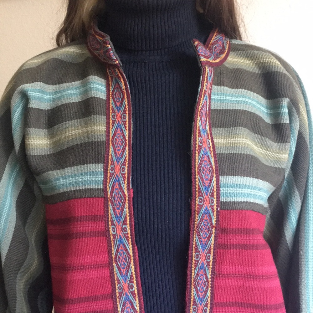 Boho jacket Handmade Peruvian wool jacket fair trade GORGEOUS
